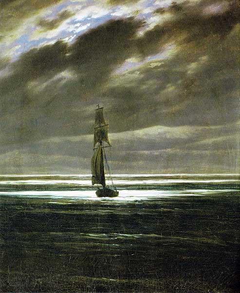Caspar David Friedrich Seascape by Moonlight, also known as Seapiece by Moonlight France oil painting art